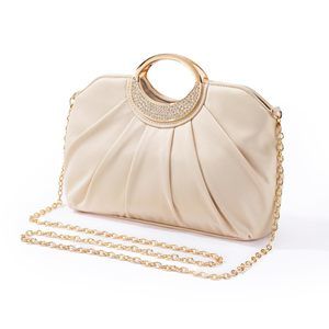 Clutch Purses mal, Soft Pleated Fabric Evening Bag, Dressy UwU